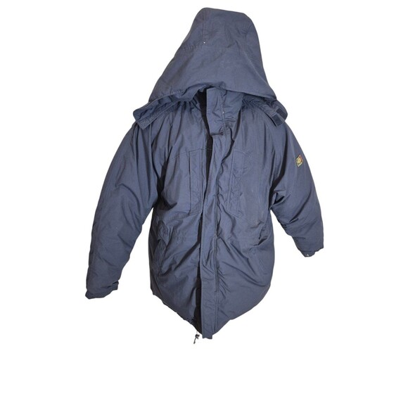 Magic Major VTG Mens Hooded Down Puffer Parka Winter Ski Coat Navy Blue Sz L/XL